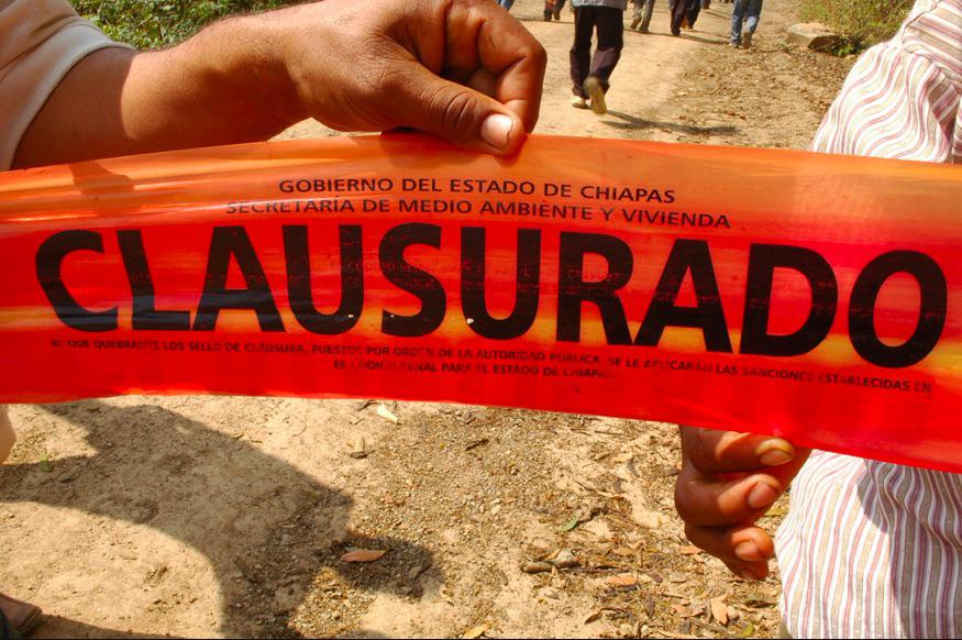 The Payback mine, closed by authority of the State of Chiapas Environment and Housing Secretariat, March 2010. Credit: Dawn Paley