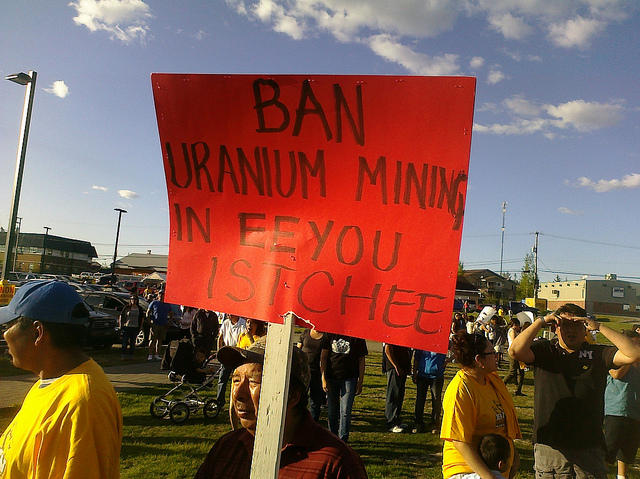 Mistissini youth demonstrate against uranium mining