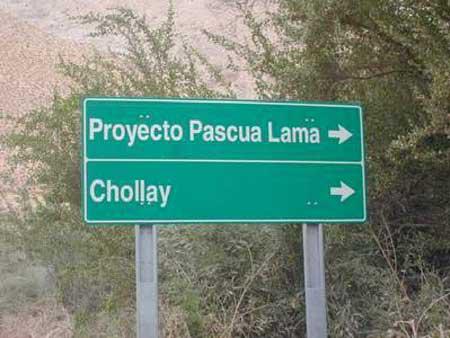 Rótulo Pascua Lama - Chollay 